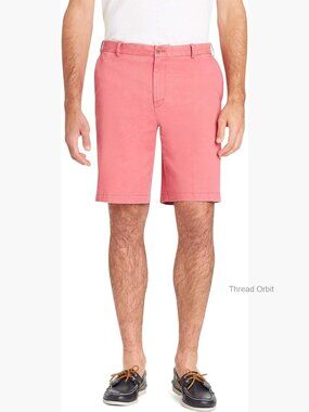 Slim Fit Flat Front Chino Shorts - Stretch Cotton